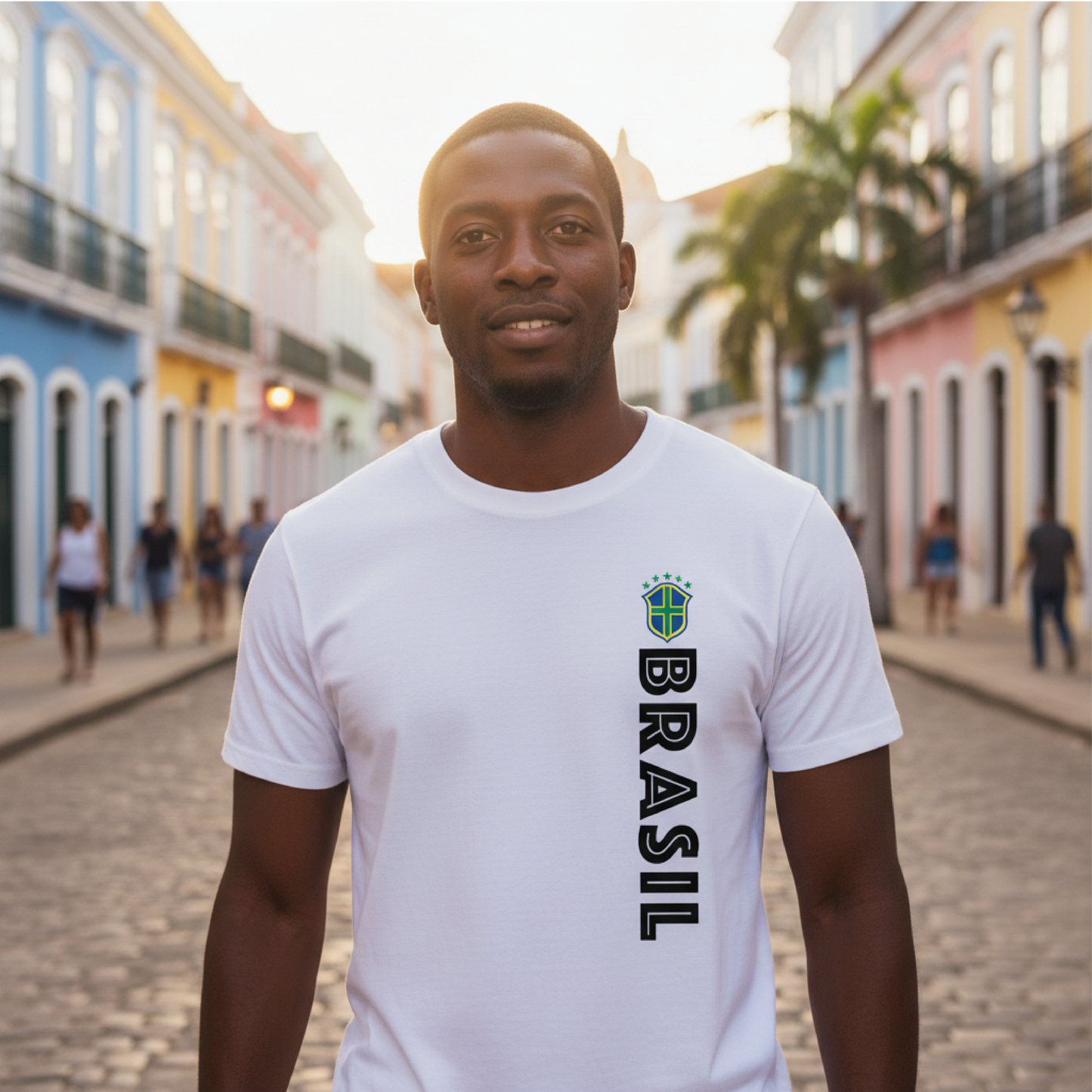Camiseta manga curta A COPA CHEGOU - Brasil Vertical