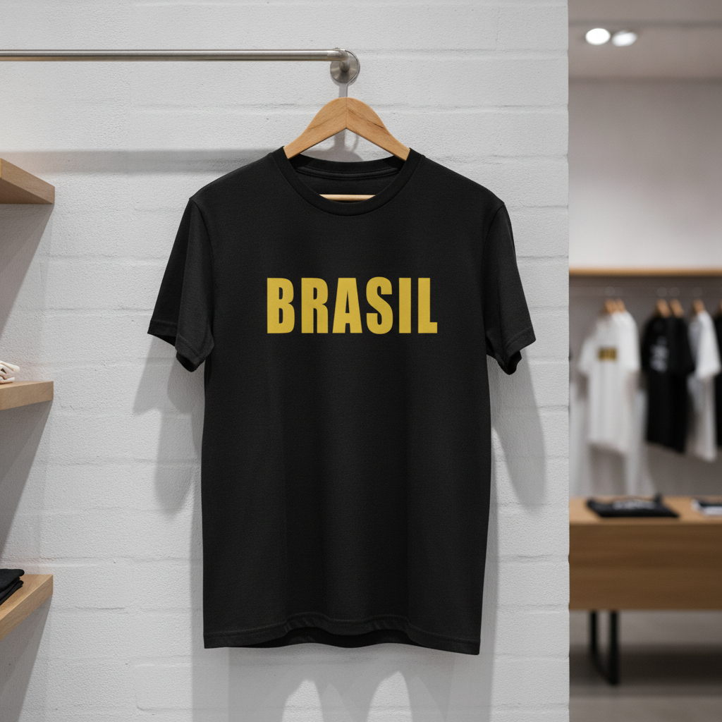 Camiseta manga curta A COPA CHEGOU - Seleção de 70_PB