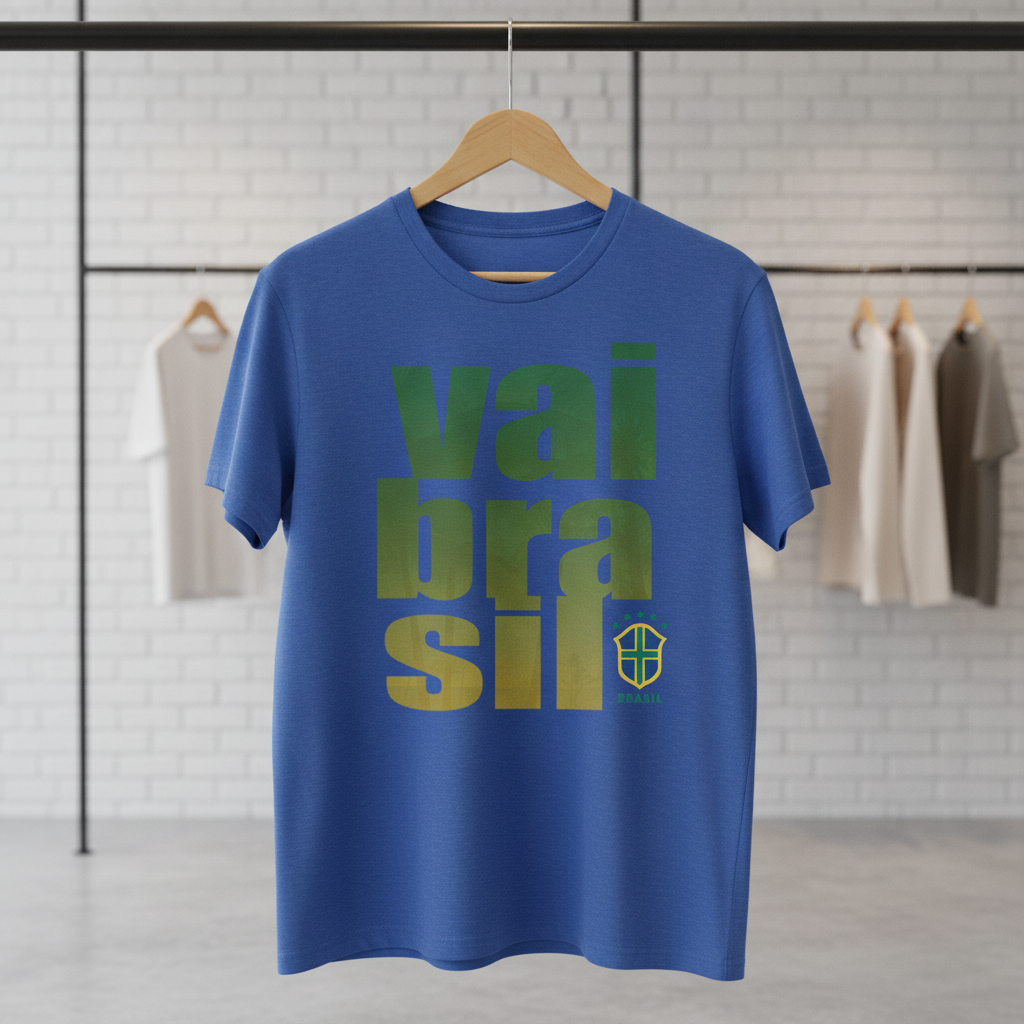 Camiseta manga curta A COPA CHEGOU - Vai Brasil 01_CLR