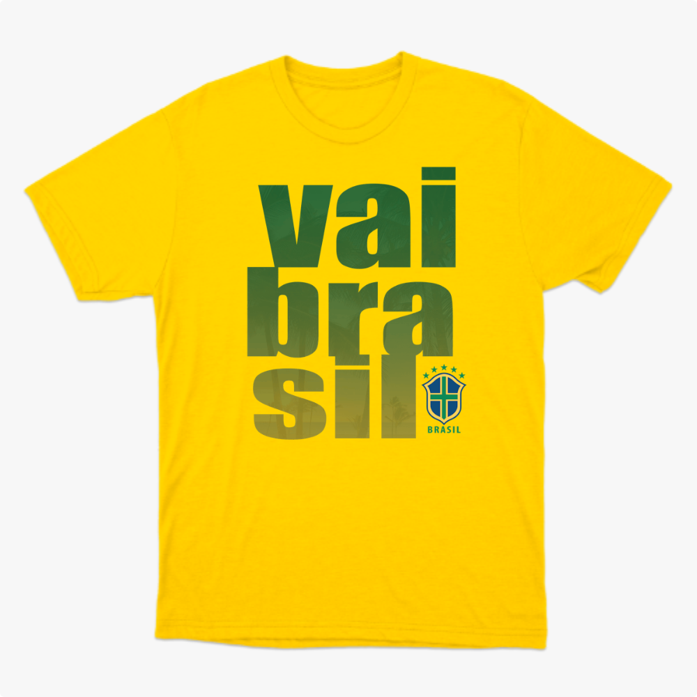 Camiseta manga curta A COPA CHEGOU - Vai Brasil 01