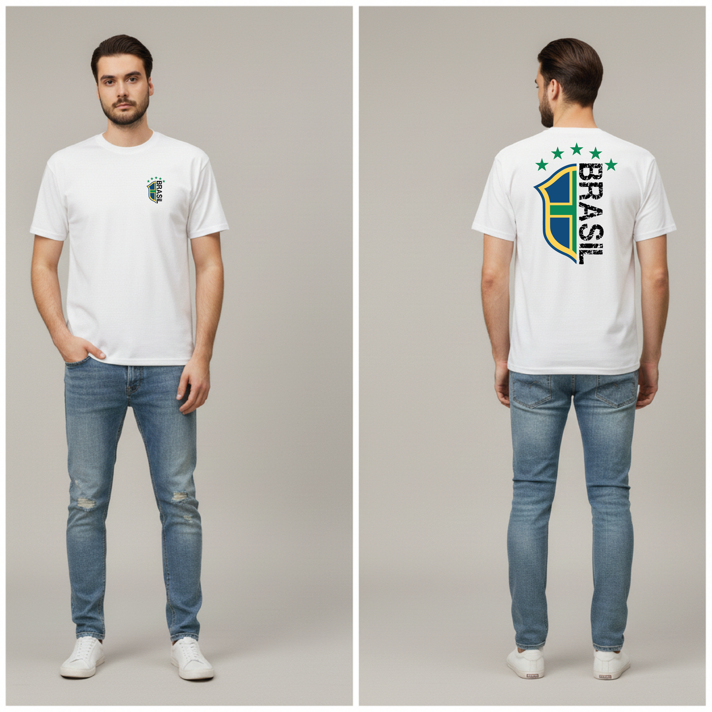 Camiseta manga curta A COPA CHEGOU - Brasão