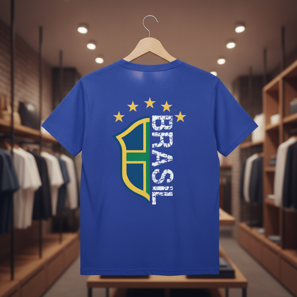 Camiseta manga curta A COPA CHEGOU - Brasão_CLR