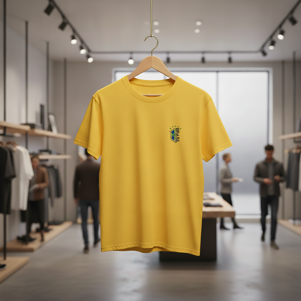 Camiseta manga curta A COPA CHEGOU - Brasão_CLR