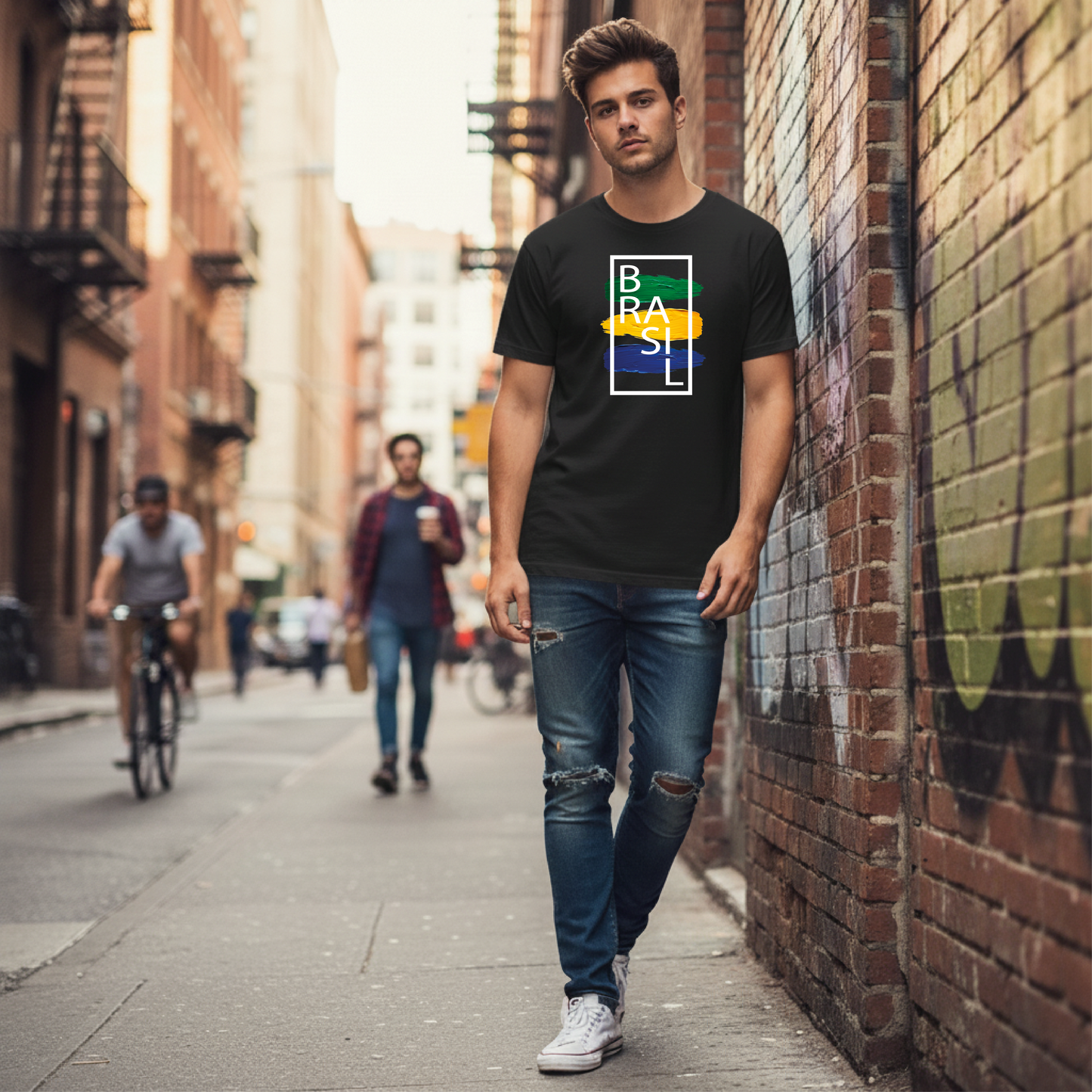Camiseta manga curta A COPA CHEGOU - Brasil Pinceladas