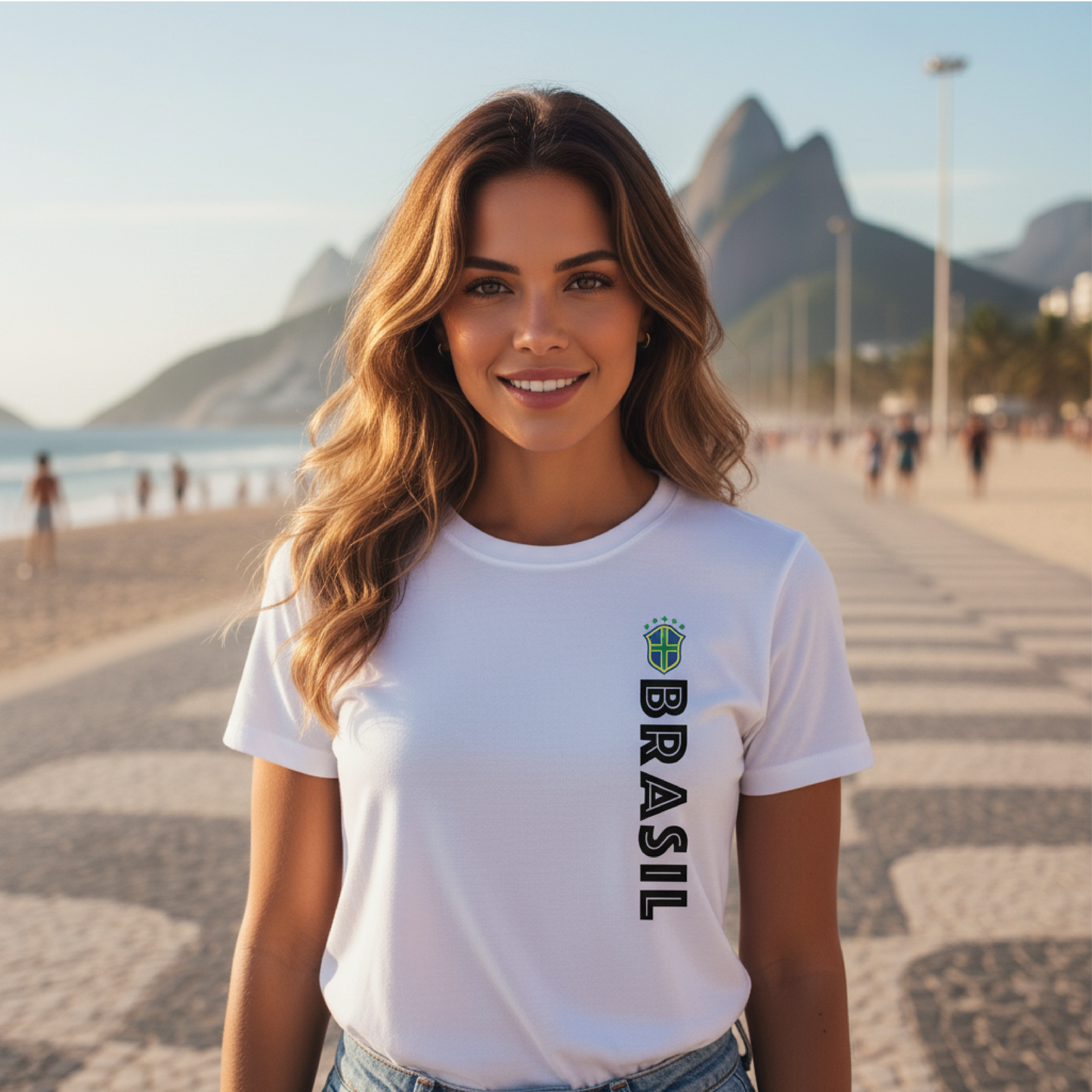 Camiseta manga curta A COPA CHEGOU - Brasil Vertical