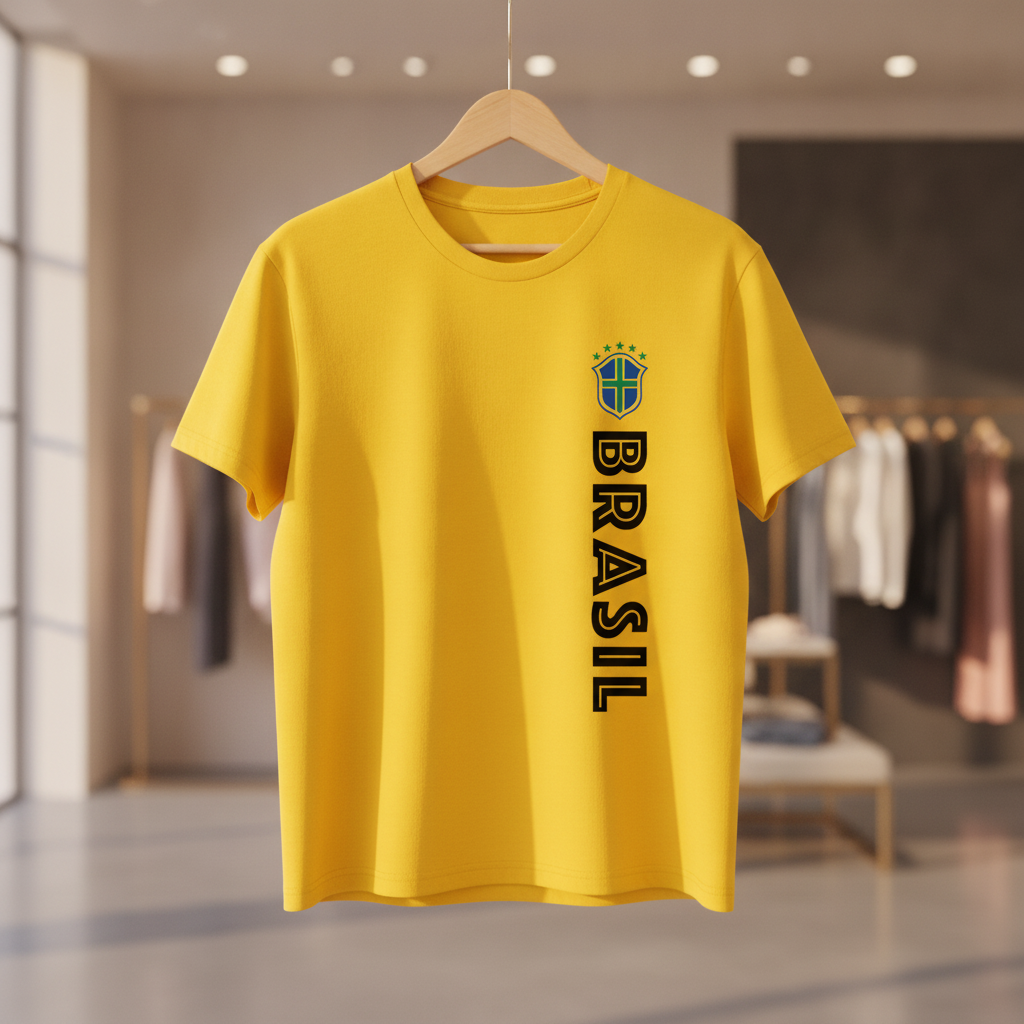 Camiseta manga curta A COPA CHEGOU - Brasil Vertical_CLR