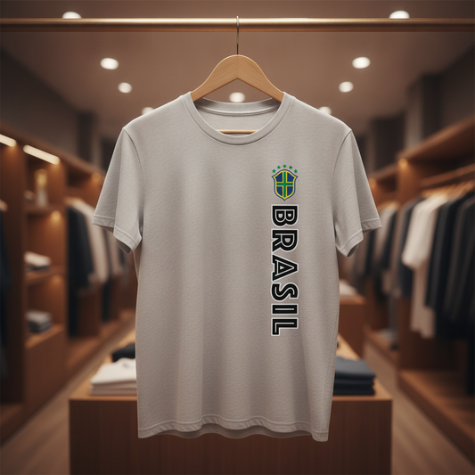 Camiseta manga curta A COPA CHEGOU - Brasil Vertical