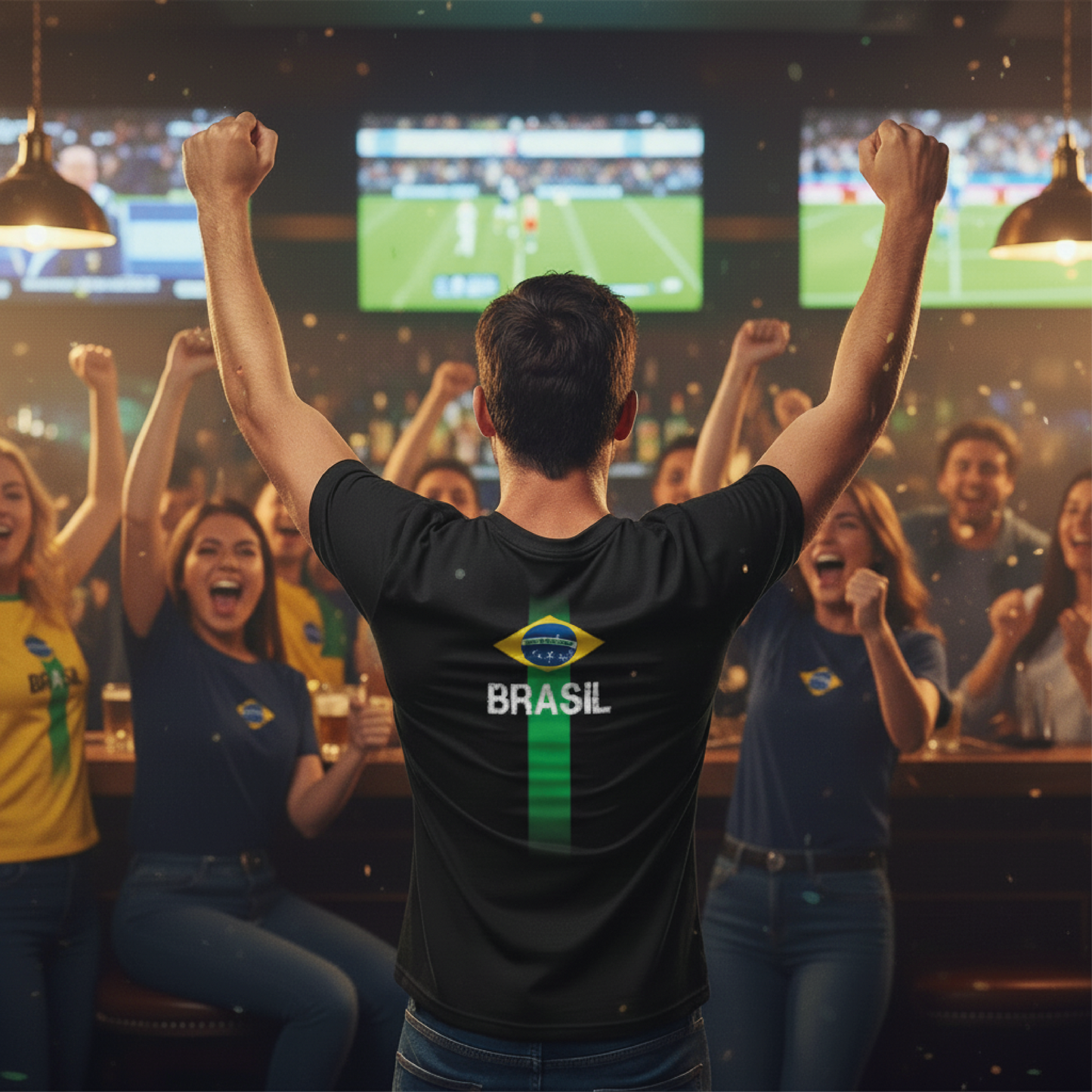 Camiseta manga curta A COPA CHEGOU - Brasil Faixa_PB
