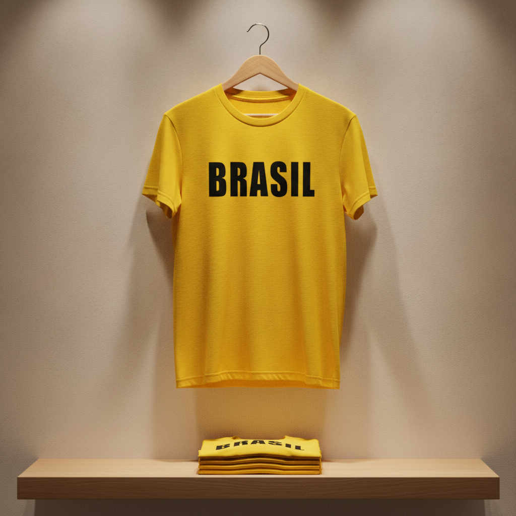Camiseta manga curta A COPA CHEGOU - Seleção de 70