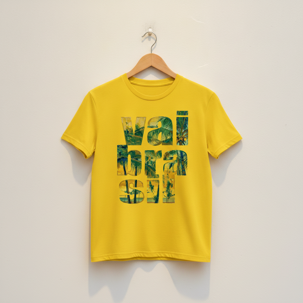 Camiseta manga curta A COPA CHEGOU - Vai Brasil 02_CLR