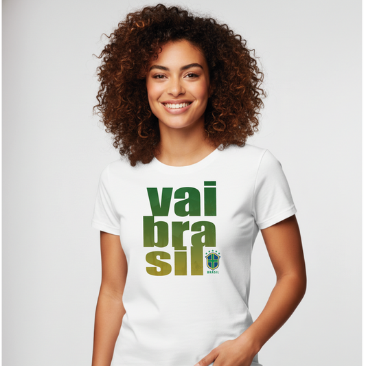 Camiseta manga curta A COPA CHEGOU - Vai Brasil 01
