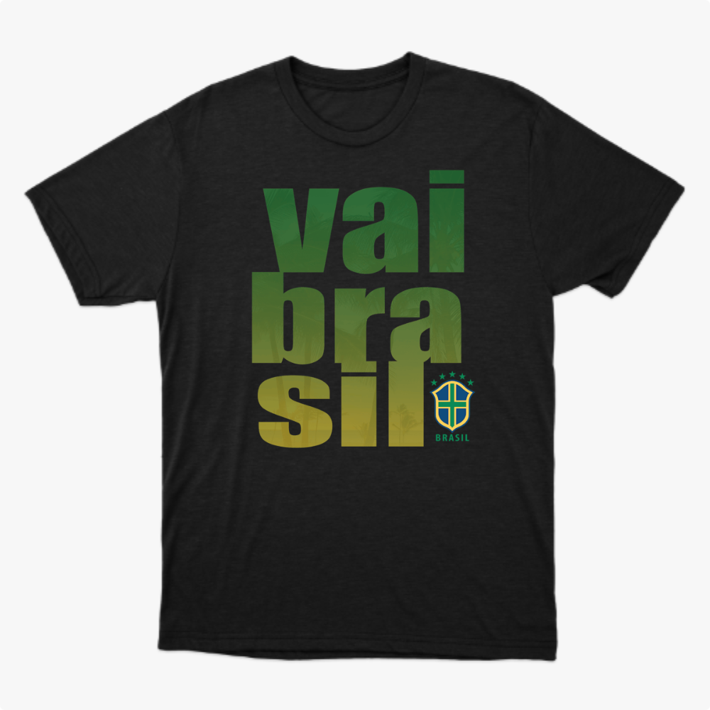 Camiseta manga curta A COPA CHEGOU - Vai Brasil 01