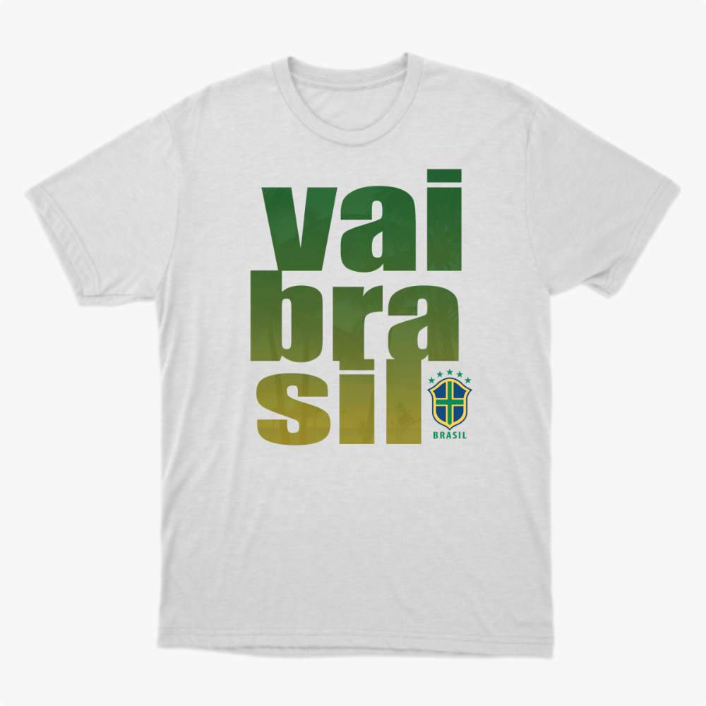 Camiseta manga curta A COPA CHEGOU - Vai Brasil 01