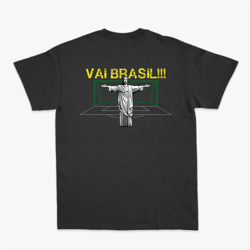 Camiseta manga curta A COPA CHEGOU - Cristo Goleiro_PB