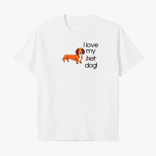 Camiseta Regular Premium "I love my hot dog" (horizontal)