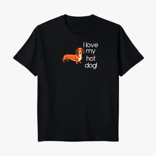 Camiseta Regular Premium "I love my hot dog" (horizontal)