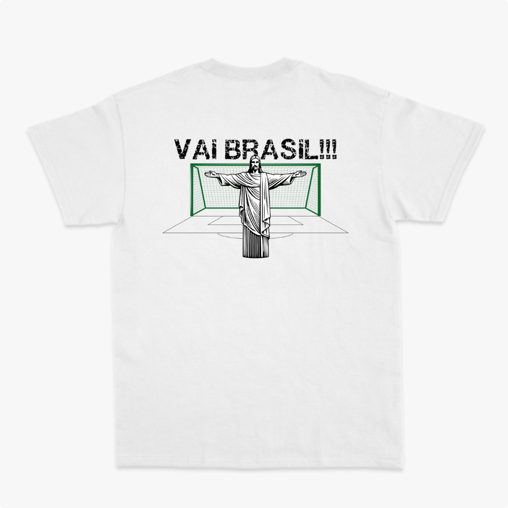 Camiseta manga curta A COPA CHEGOU - Cristo Goleiro_PB