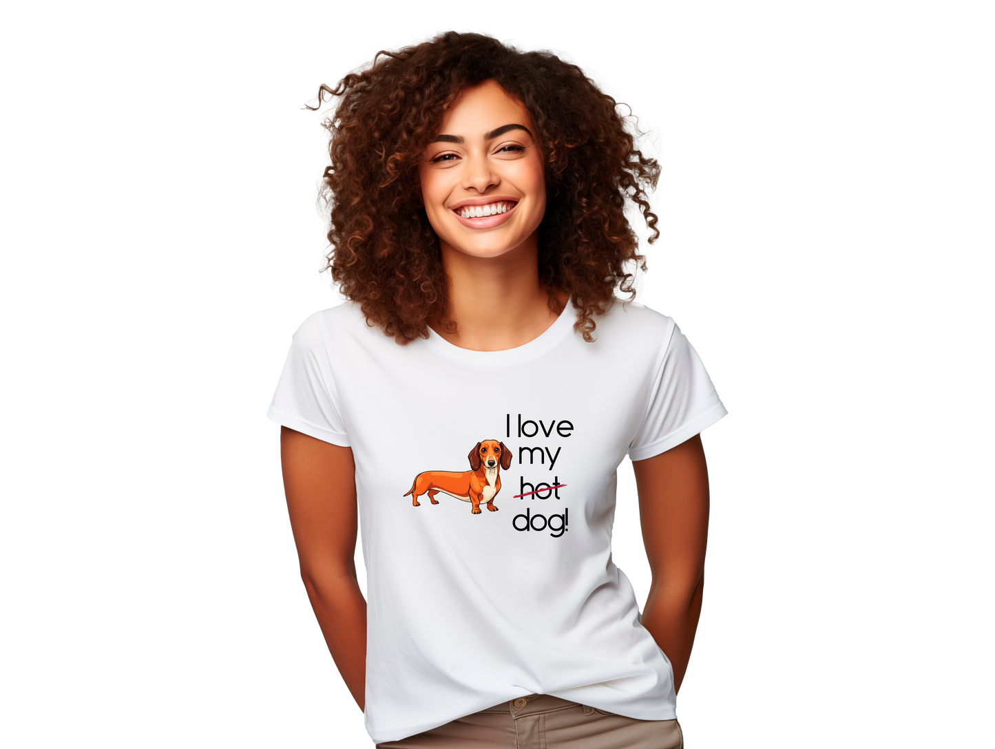 Camiseta Regular Premium "I love my hot dog" (horizontal)
